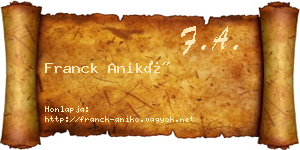 Franck Anikó névjegykártya